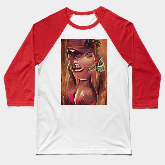 Tiki Queen Elizabeth who is also dead Baseball T-Shirt by silentrob668